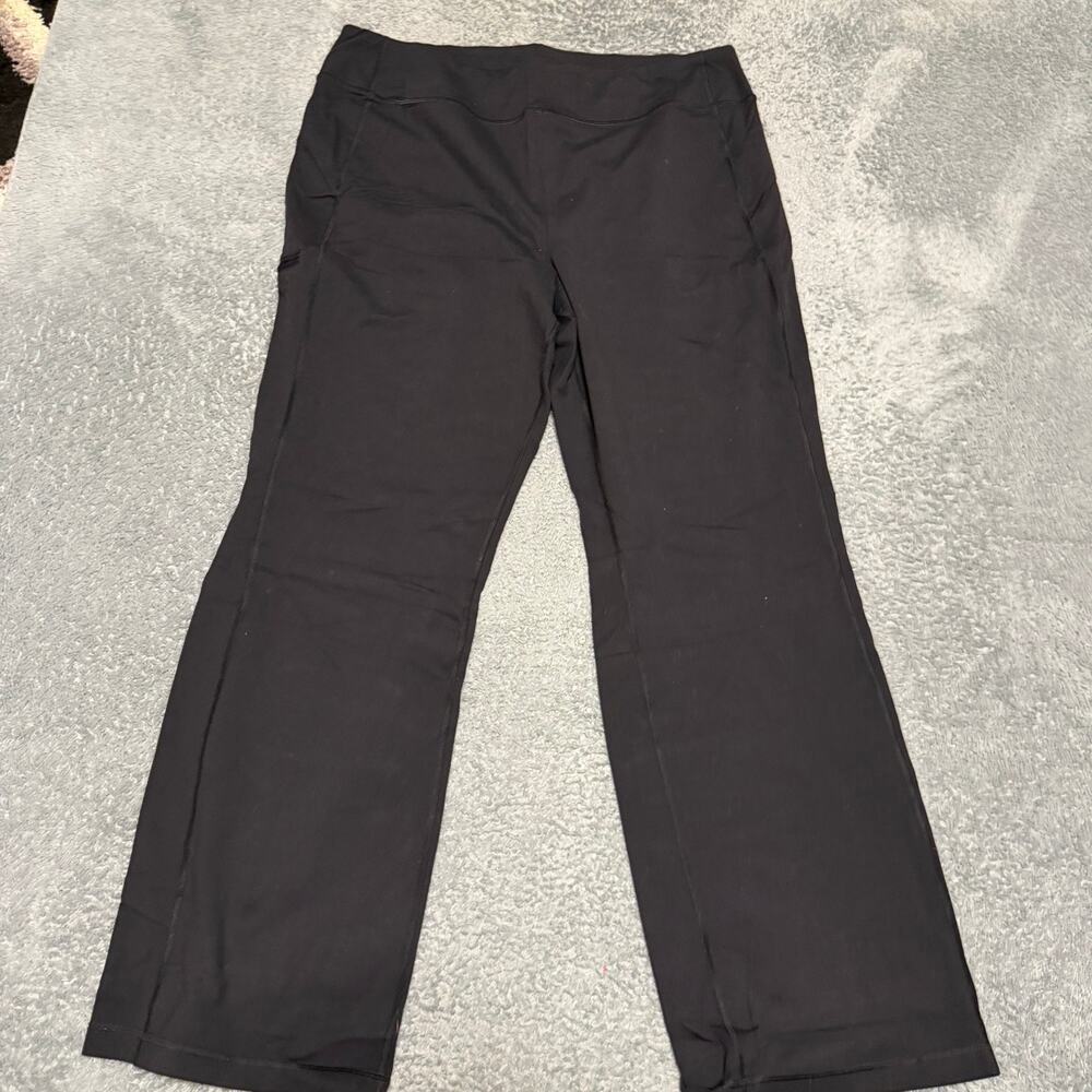 Duluth NoGa Stretch Pants Womens XL Bootcut Womens Black Zipper Thigh Pocket